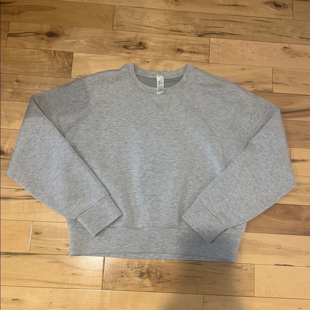 SPANX Sweatshirt Women S Light Gray Crewneck Soft Hard To Find - Picture 6 of 8